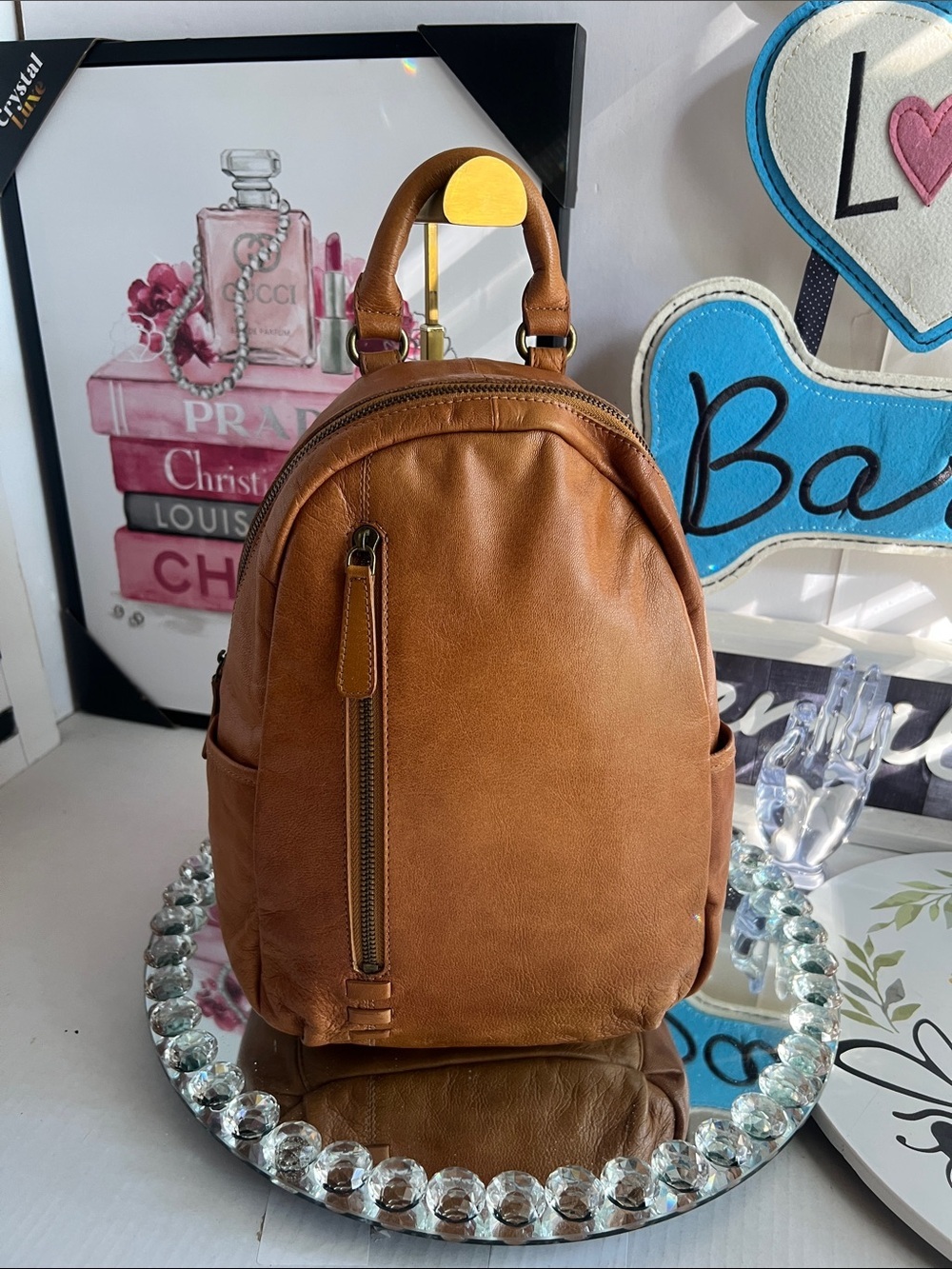 C&C California Brown Leather Backpack